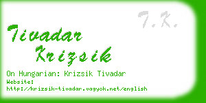 tivadar krizsik business card